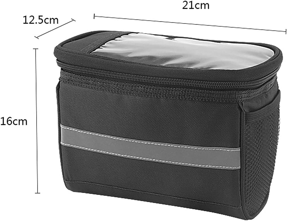 TraderPlus Bike Handlebar Bag Bicycle Basket Waterproof Mountain Cycling Pack with Touchable Transparent Cell Phone Pouch Reflective Stripe Bike Front Basket Thermal Insulation Storage Bag for Girls Boys Men Women, 2L : Sports & Outdoors