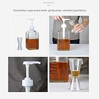 Vista 4 de Botella con bomba de presión simple de 54.1 fl oz, jarabe vacío, salsas de ketchup y condimentos, dispensador de jarabe de café de plástico