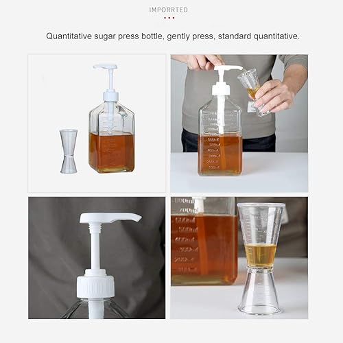 Miniatura 5 de Botella con bomba de presión simple de 54.1 fl oz, jarabe vacío, salsas de ketchup y condimentos, dispensador de jarabe de café de plástico para