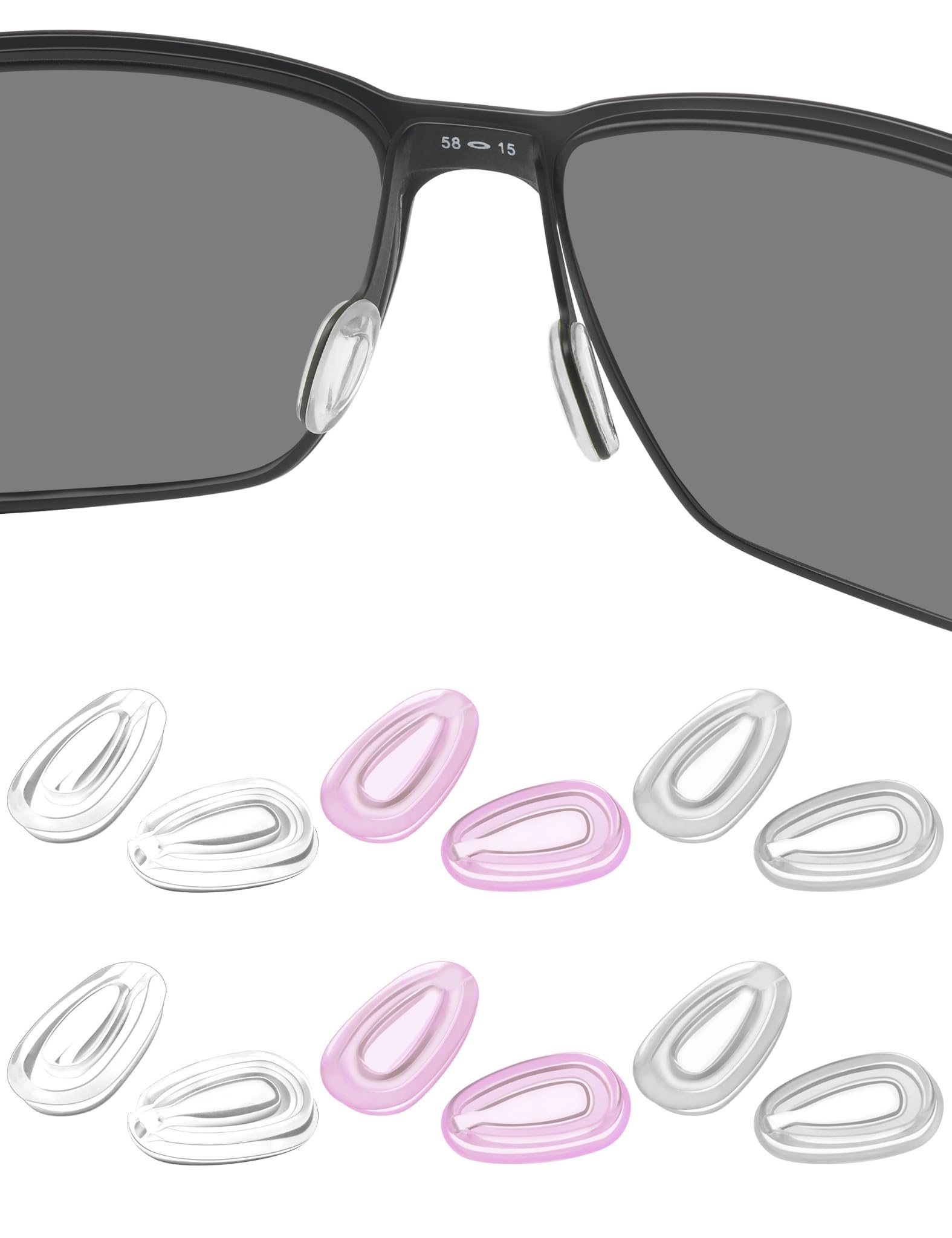 6 Pairs Replacement Nose Pads for Oakley Feedback OO4079|Holbrook Metal OO4123|Gauge 6 8 OO6038 OO4124|Crosshair