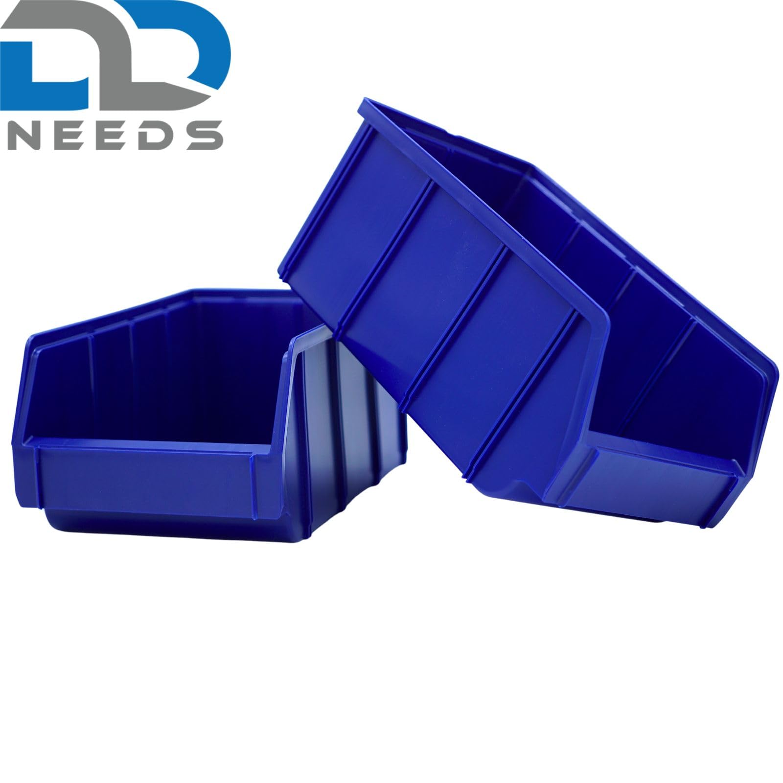 D2D | 10 Stück Sichtbox Größe (L/B/H): 335 x 209 x 152 mm, Polypropylen (PP) - B02 - Farbe: Blau - Stapelbares Schubfach Lagerbox