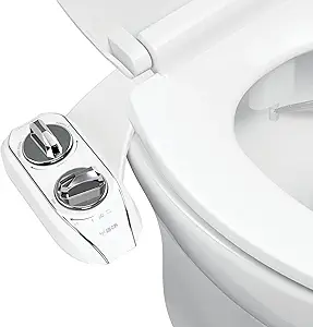 LUXE Bidet NEO 185 Plus - Patented Bidet Attachment for Toilet Seat, Innovative Hinges to Clean, Slide-in Easy Install, Advanced 360° Self-Clean, Dual Nozzles, Feminine & Rear Wash (Chrome)