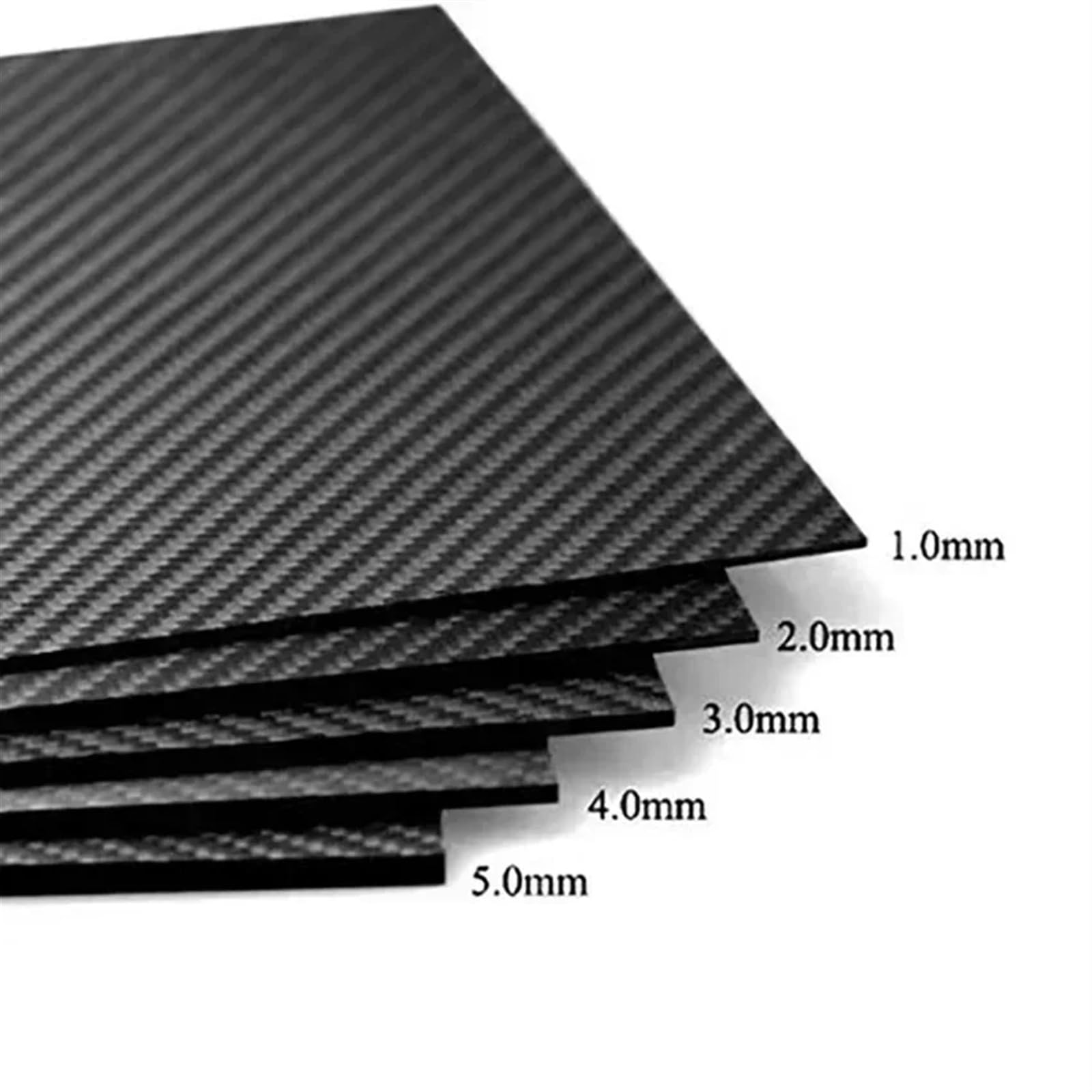 Carbon Platte 1PCS 400x500mm Carbon Faser Platte Blatt Hohe Festigkeit Carbon Board Panel Dicke 1mm 1,5mm 2mm 2,5mm 3,0mm 4mm 5mm 6mm Für Handarbeit, Restaurierung von Teilen(1.0mm Plain Glossy)