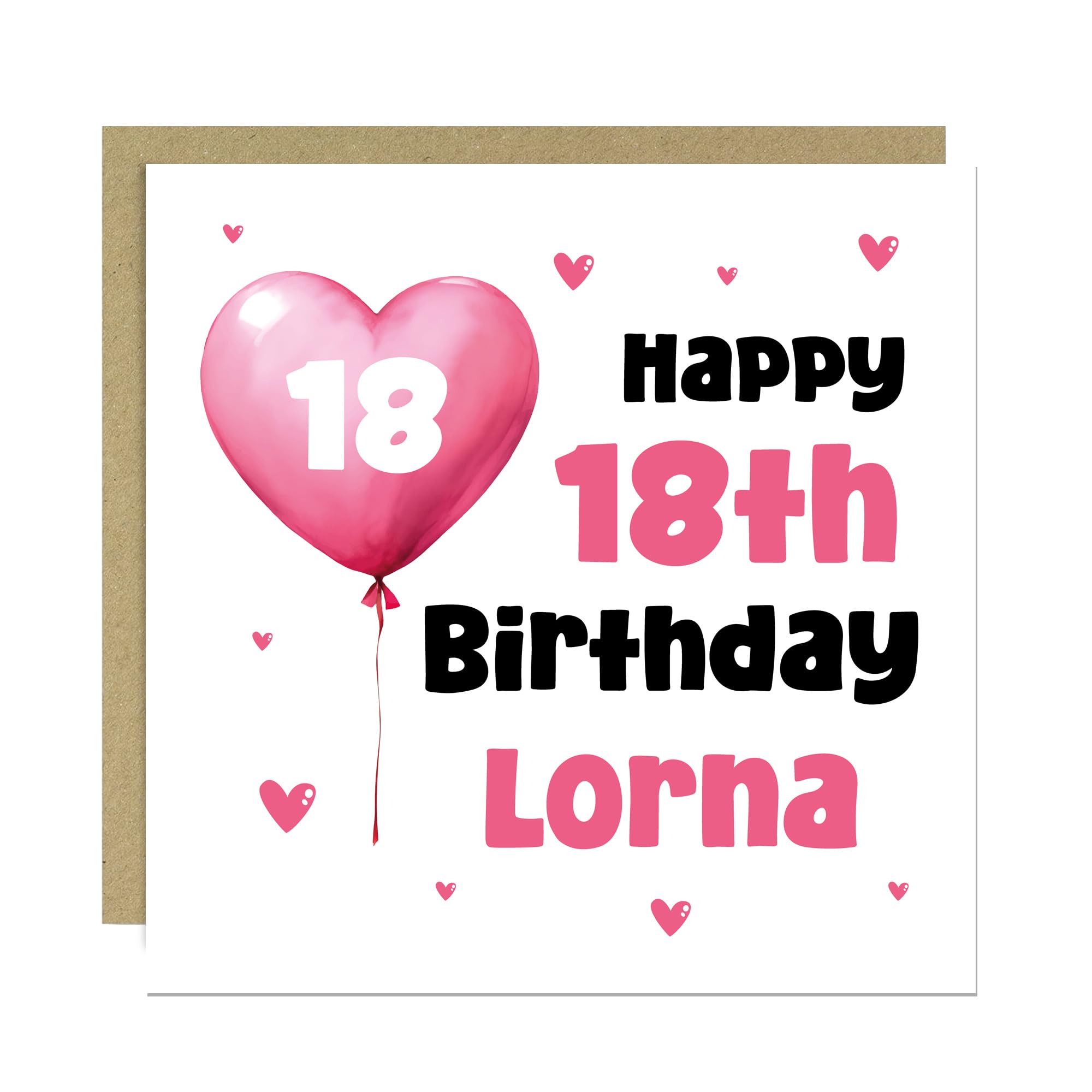 RED OCEAN 18th Birthday Card For Girls Personalised 18th Birthday Card For Daughter Granddaughter Sister Niece Best Friend Novelty Women With Kraft Envelope