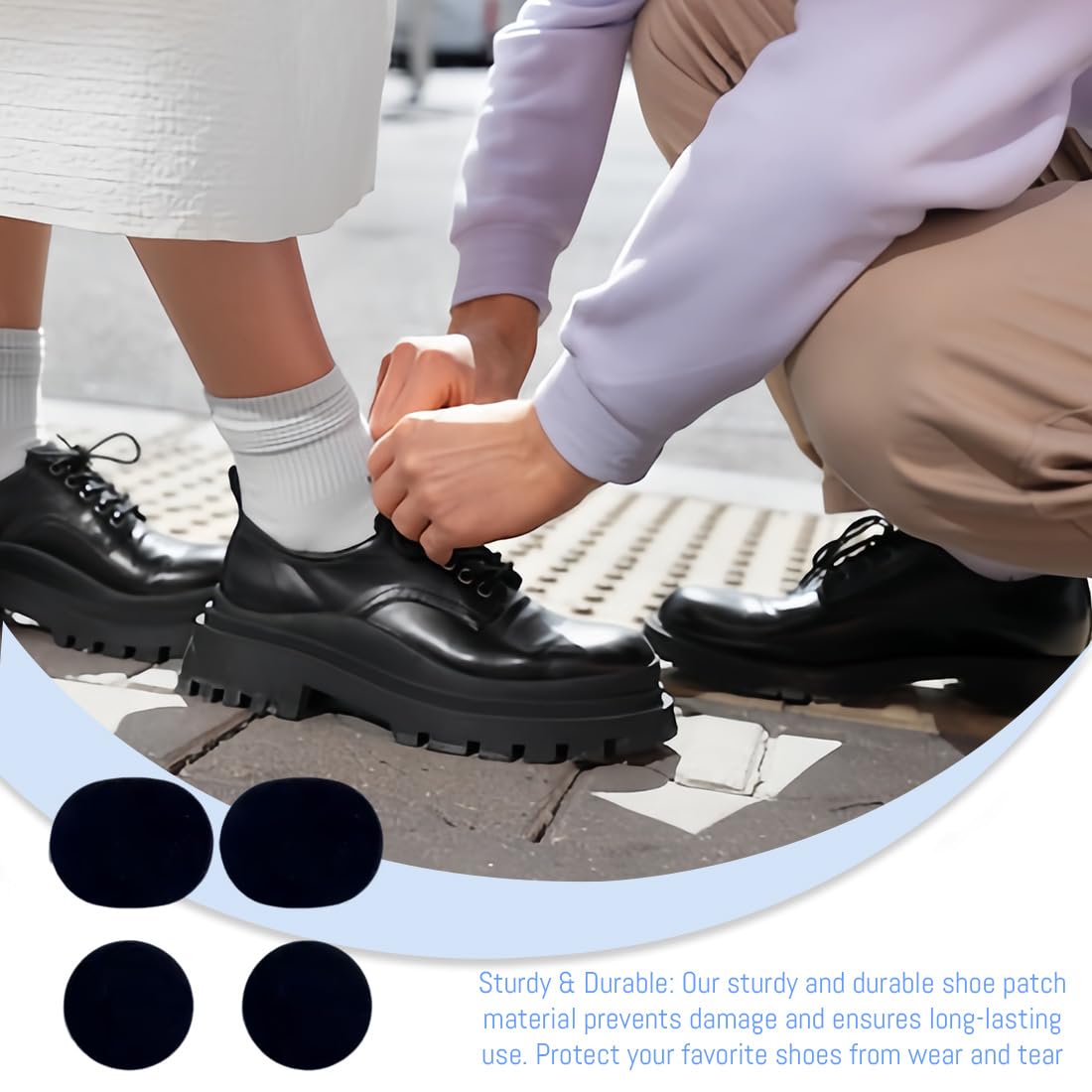 JEYORZY Toppa per Riparazione Scarpe, 12 pezzi toppe adesive ripara buchi scarpe - per punta e tallone di sneakers e tacchi alti - patch scarpe, Riparare Buchi e Strappi su Sneakers e Altre Scarpe