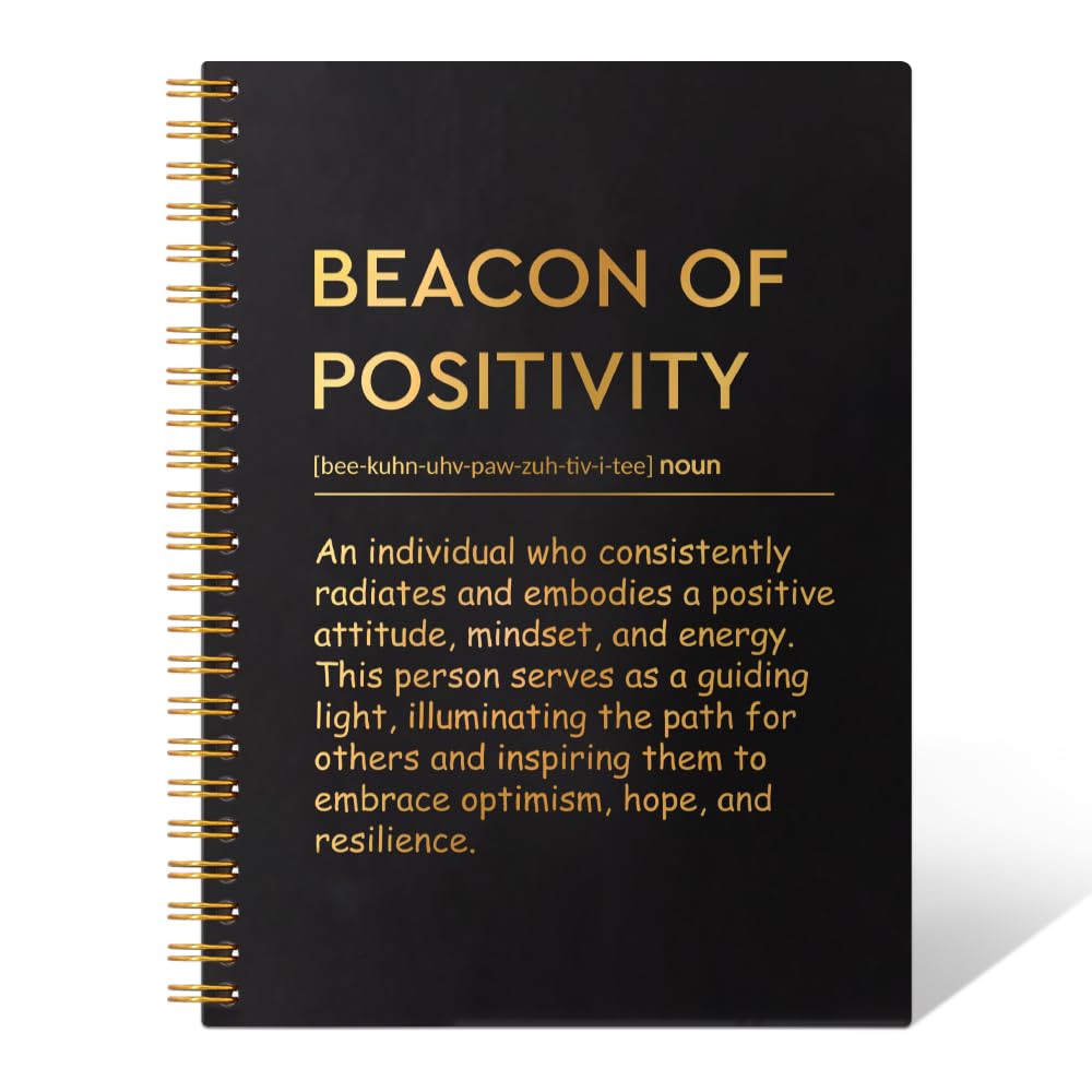 THEBESTU Beacon of Positivity Spiralnotizbuch, 160 Seiten, Hardcover, blanko, lustiges motivierendes Statement-Notizbuch, Geschenke für Kollegen, Freunde, Mitarbeiter, Weggehen, Geschenke für Kollegen