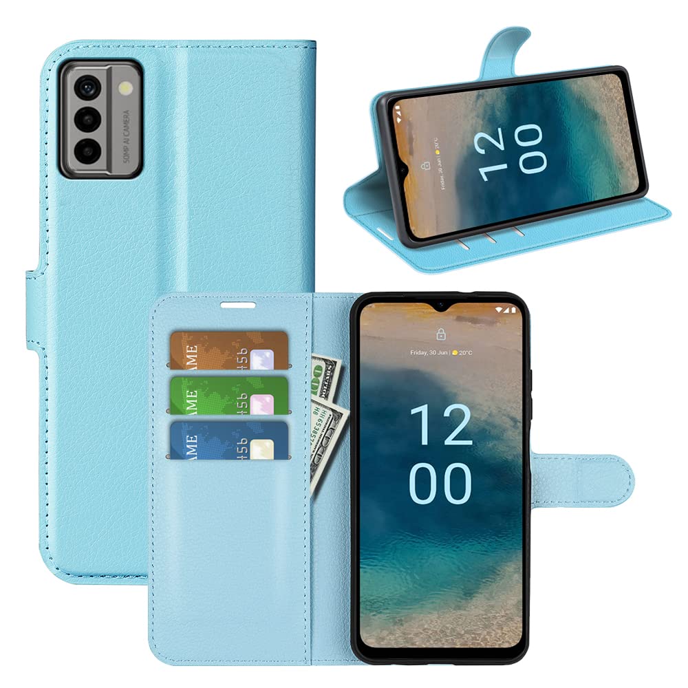 LBH Custodia Per Nokia G22 In Pelle Sintetica Blu Petrolio – Con Porta Carte E Banconote, Funzione Leggio E Chiusura Magnetica