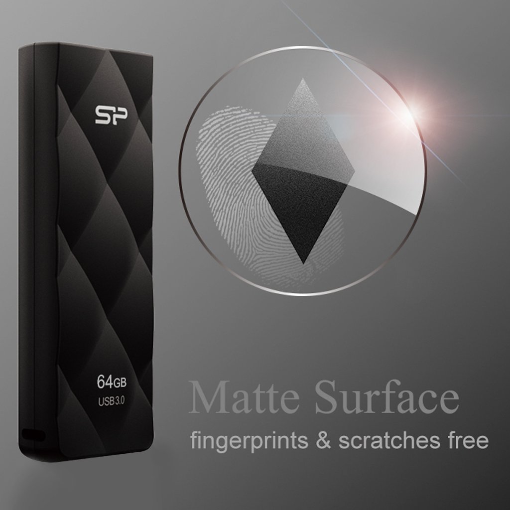 Silicon Power SP064GBUF3B20V1K Blaze B20 Chiavetta USB 3.0 da 64 GB, Lettura/Scrittura 50/10 MB/s, Nero
