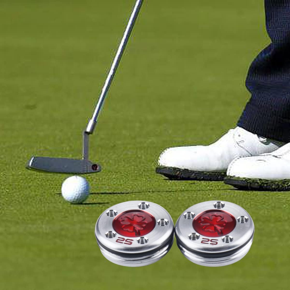HISTAR Golf Custom Putter Screws Weights Red Lucky Four-Leaf 2PCS（5g 10g 15g 20g 25g 30g 35g 40g 45g） Available for Cameron Clubs Head