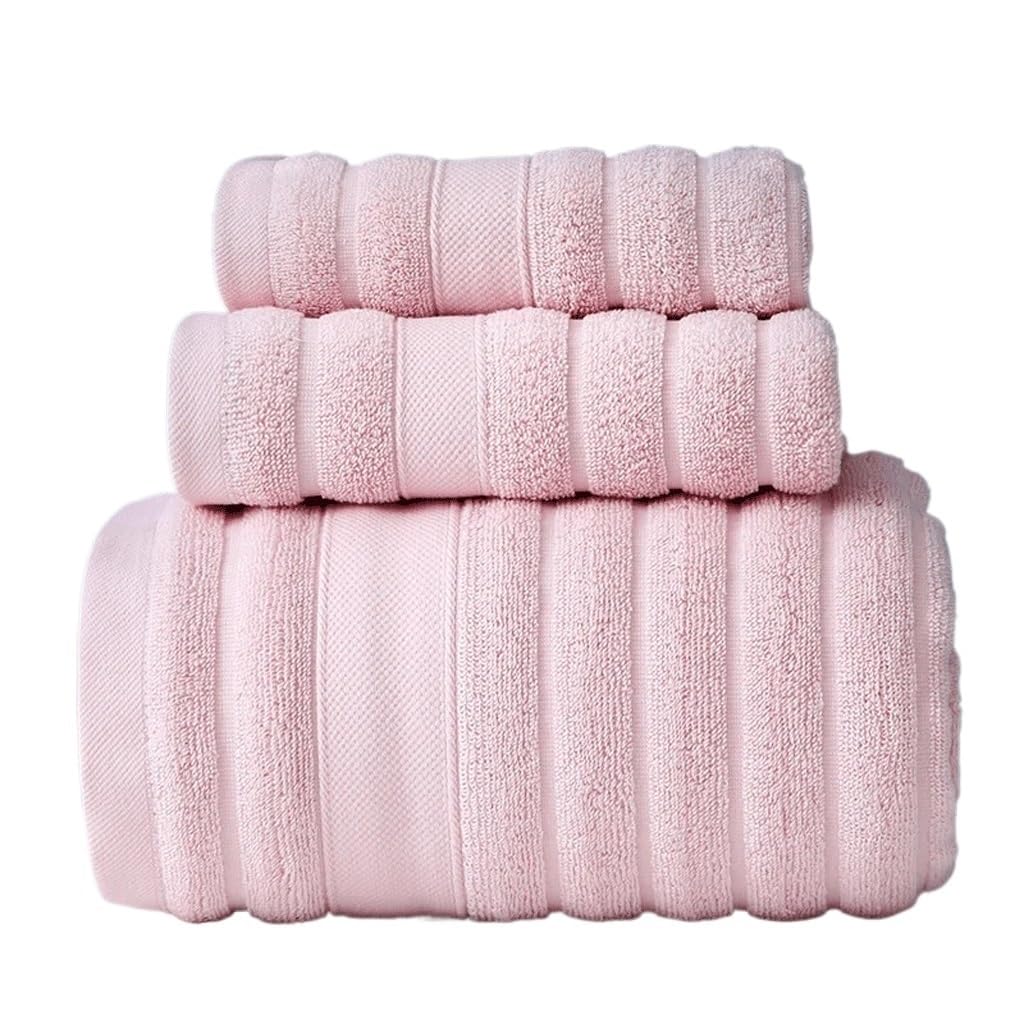 Juego de toallas de baño de 3 piezas, absorbentes y suaves de color sólido para adultos