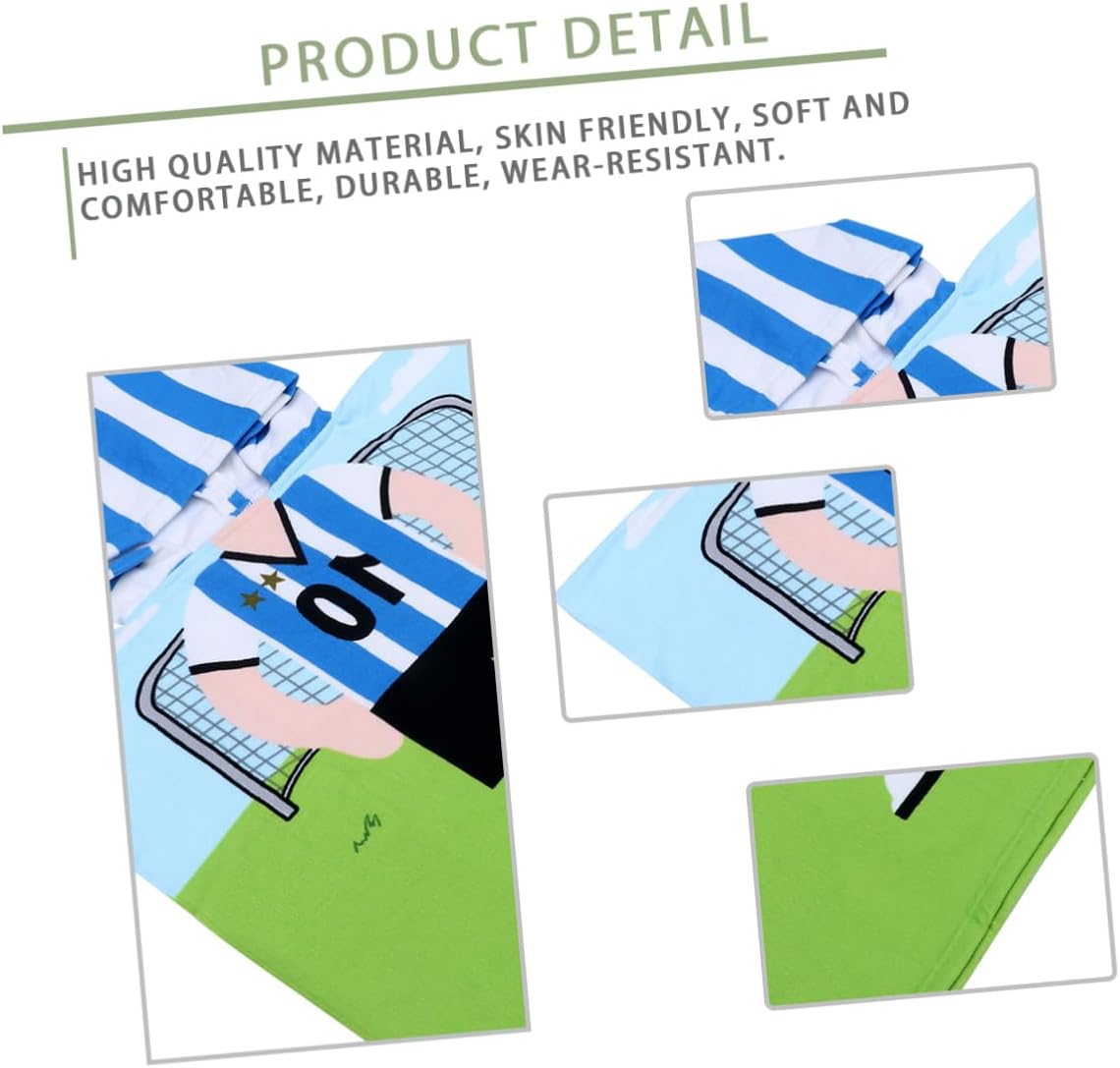 SHINEOFI Hooded Towel Cloak Bath Cape Lightweight Quick-Dry Beach Towel for Boys, Soft Absorbent ’s Pool Wrap with Soccer Design, Suitable for Water Park and Travel