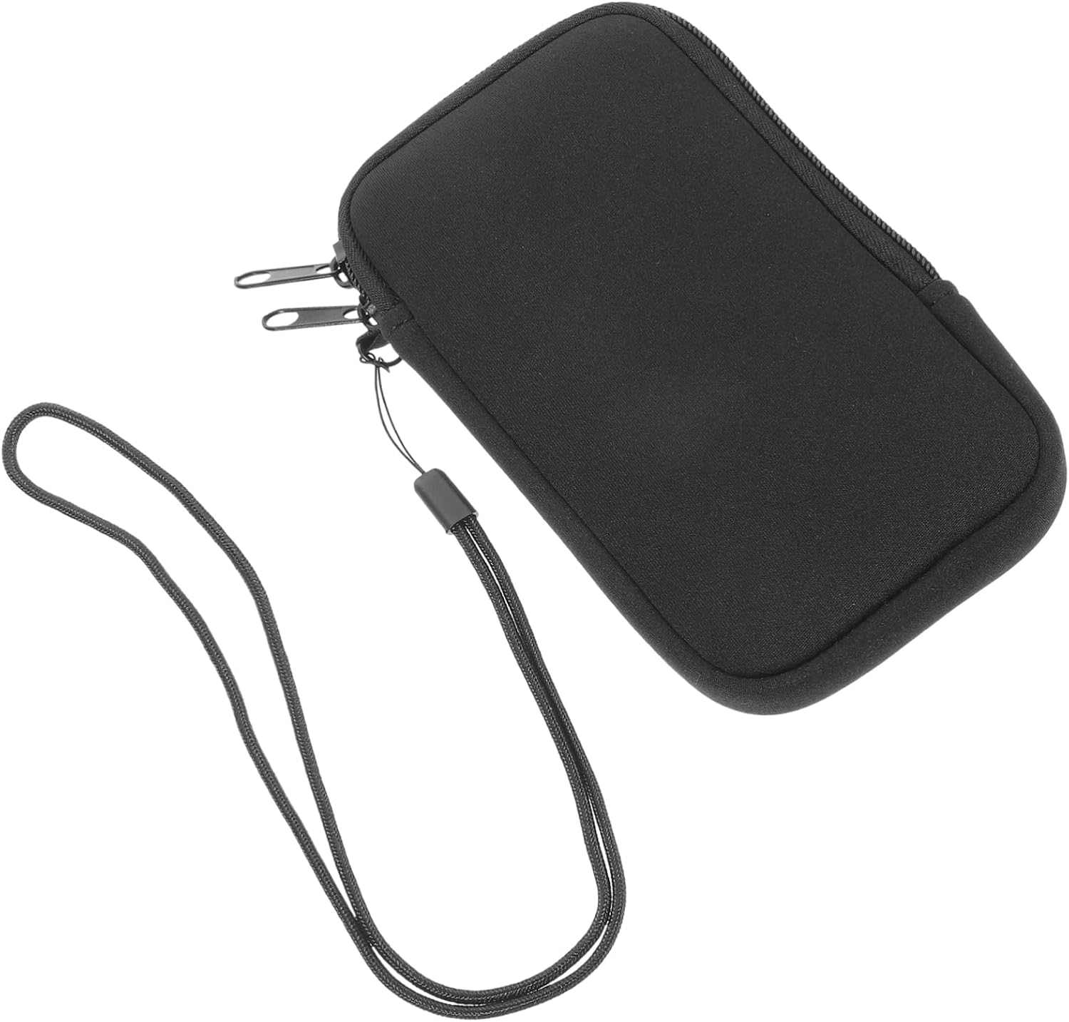 OSALADI Neoprene Phone Sleeve Pouch Water-Resistant Zippered Cell Phone Case for Travel Running and Outdoor Activities Lightweight Holder for Keys and Essentials Black