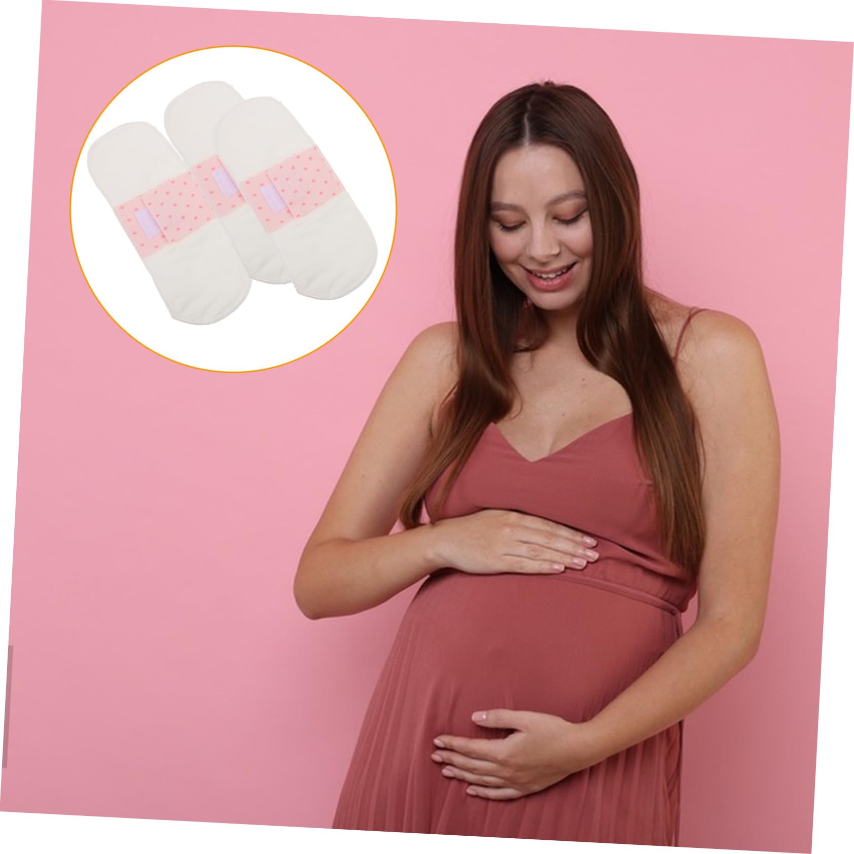 Anneome 15 Pcs Sanitary Napkin Liner Menstrual Pads Panty Washable Sanitary Napkin Washable Feminine Pads Printing Sanitary Napkin Cloth Pads Menstrual Cotton Pads Pure Cotton White