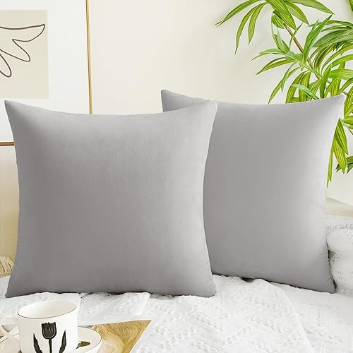 QUORGVES Fundas de almohada grises para cojines, fundas de almohada para cojines de 20 x 20 pulgadas