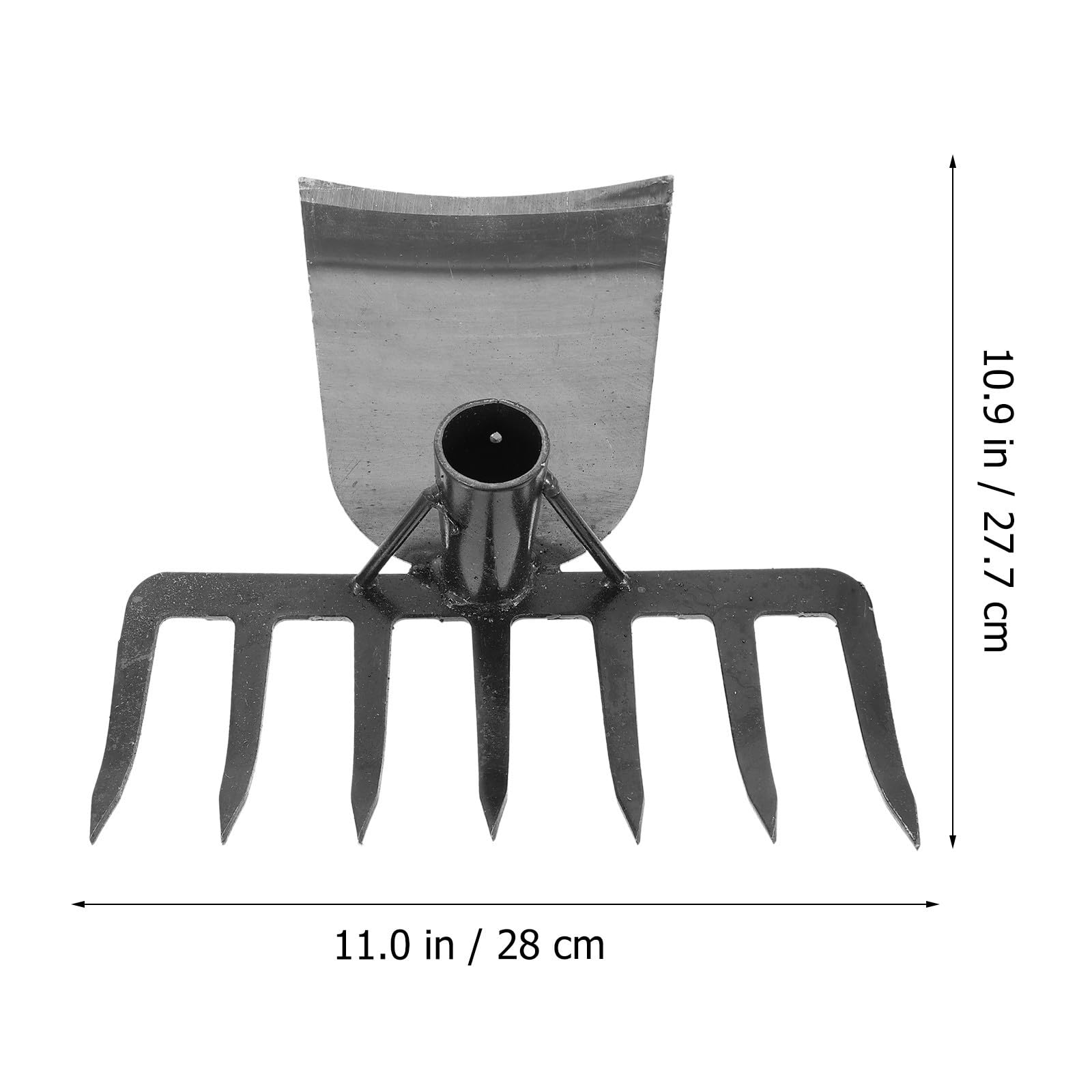 Multifonction Houe de Jardinage Extérieure en Acier Inoxydable, Noire
