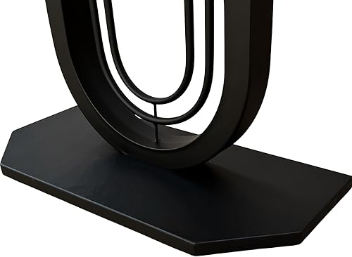 Miniatura 6 de 39.37'' Rectangle Narrow Console Table with Marble Top, Elegant Sofa Table Modern Entryway Tables, Round-Shaped Metal Frame, for Entry, Behind Sofa