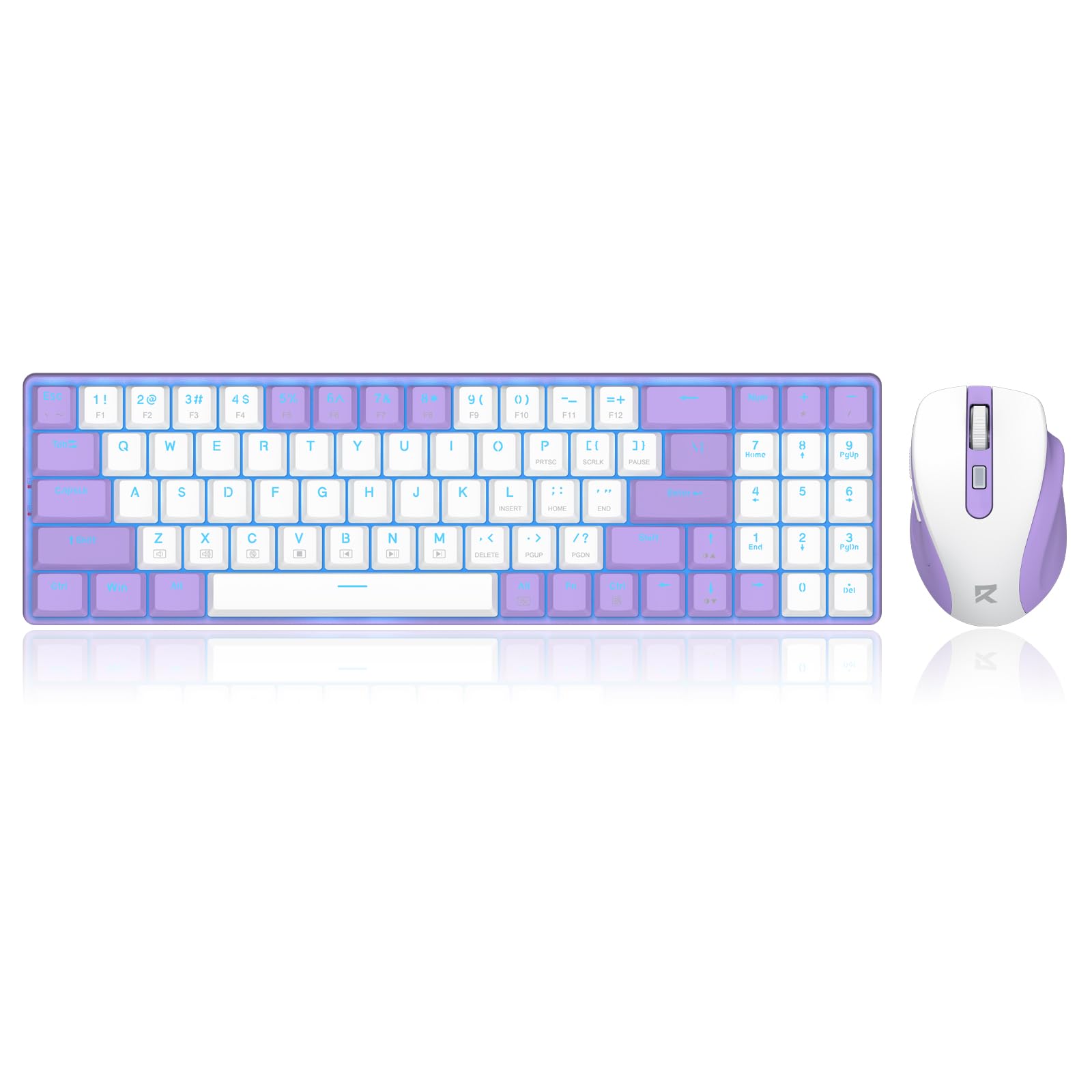 Redragon BS8773 Wireless Keyboard and Mouse Combo, 78 Keys 2.4Ghz Wireless Low-Profile Mechanical Red Switch Keyboard w/Slim Compact Design & Single Blue Backlit, Comfort Grip 2400 DPI Max Mouse-picture-33