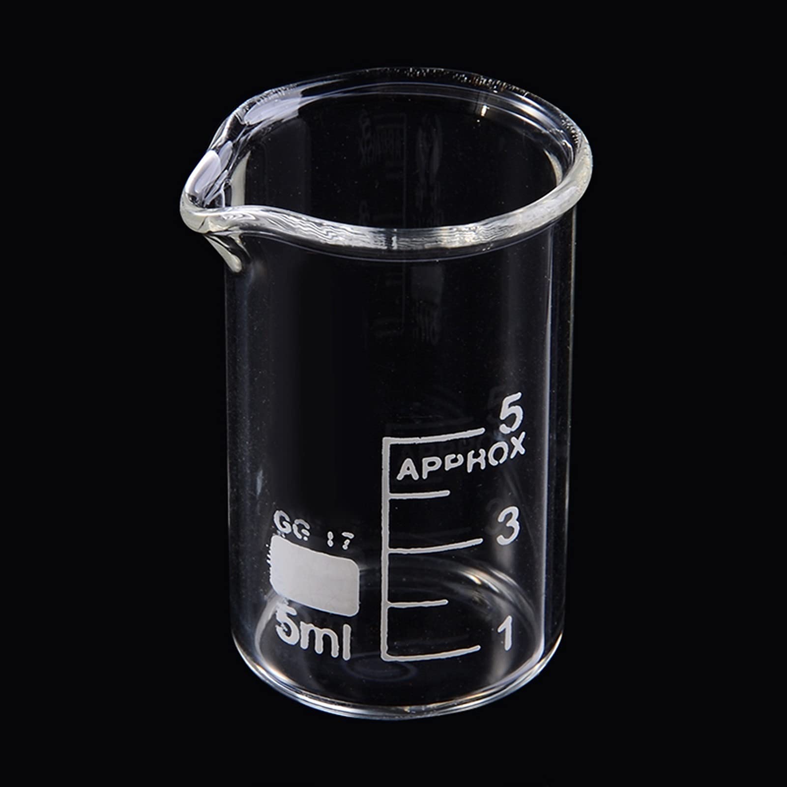 Vaso de precipitados experimental 5pcs / set Vaso de vidrio 5/10/25/50 / 100ml Taza de medición de laboratorio Cristalería para estudio escolar Laboratorio Juego de vasos de vidrio Laboratorio, horne