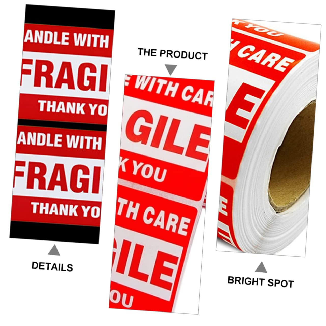 GRIRIW Moving Wrapping Shipping Caution Stickers 500pcs Fragile Stickers Warning Tape
