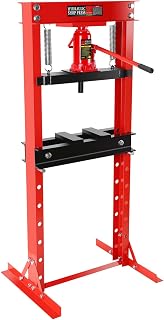 20 T Hydraulic Shop Press, H-Frame Floor Bearing Press for Garage & Metalworking, Adjustable Height (4.7 in-32.3 in) with Stamping Plates – Ideal for Bending, Straightening, Bearing/U-Joint Removal