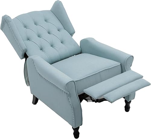 Miniatura 6 de Sofá reclinable con respaldo retroceso, moderno sofá reclinable con brazo de acento, silla de tela con respaldo de ala para sala de estar y