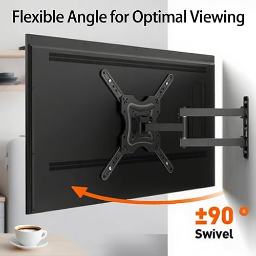 Miniatura 4 de Soporte de TV de movimiento completo para TV de 23 a 55 pulgadas, giratorio, inclinación, brazo articulado extensible, soporte de pared para VESA