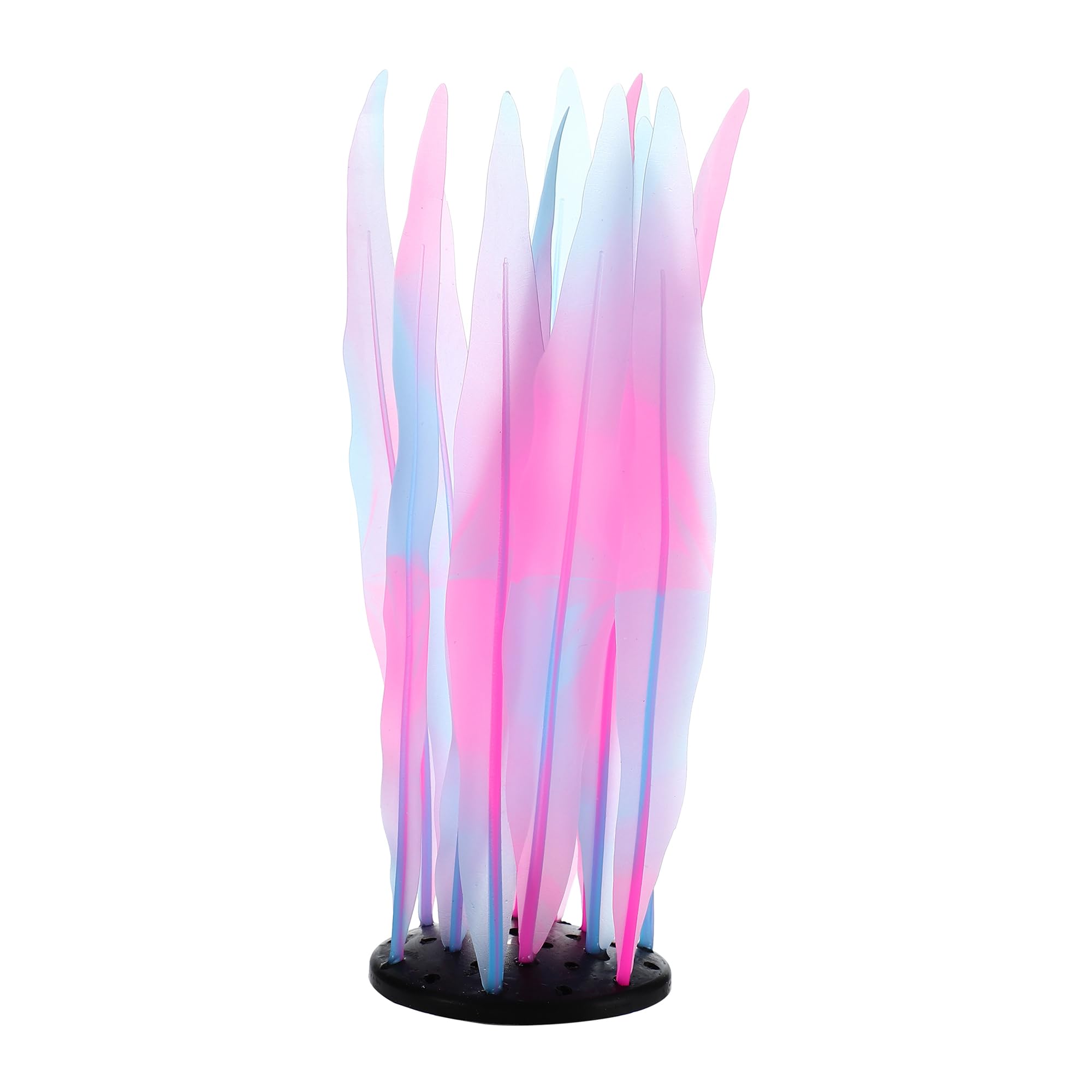 CAPASTEC Soft Silicone Glowing Seaweed, Fluorescence Aquatic Artificial Kelp for Aquarium (Pink)