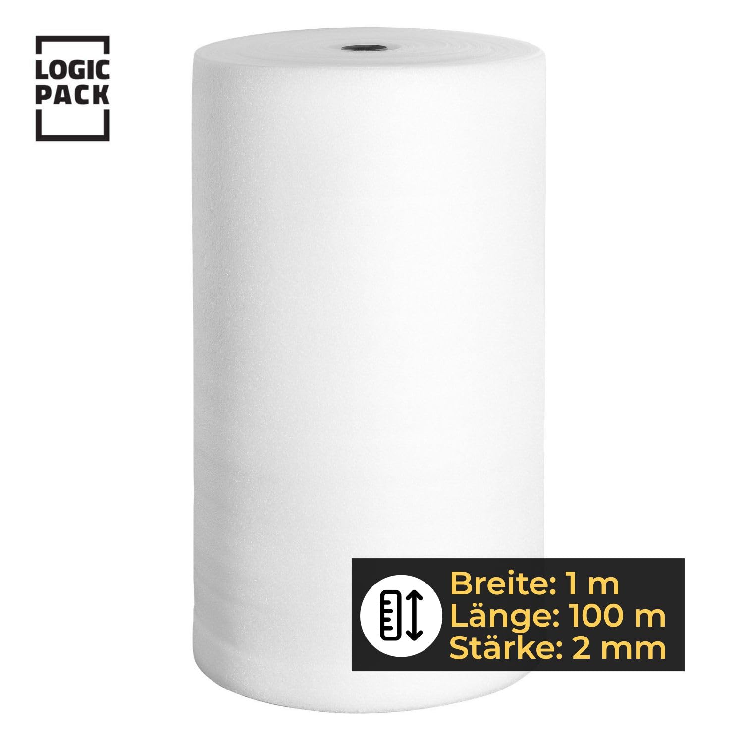 Trittschalldämmung aus PE-Schaumfolie 2mm 100 m² Rolle Dämmunterlage Laminatuterlage und Parkettunterlage Fußboden leicht zu schneiden - 1 m x 100 m 1 Rolle