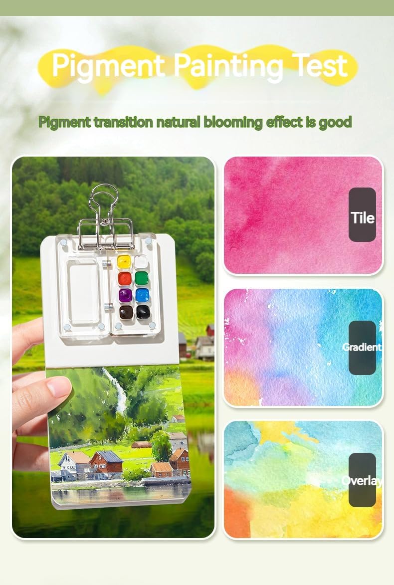 Travel Ready Paint Palette Bundle, Mini Travel Paint Palette Wooden or Acrylic, Travel Paint Palette Mini with Binder Clips for Painters Artists Students (Acrylic, 8 Gride Empty A)