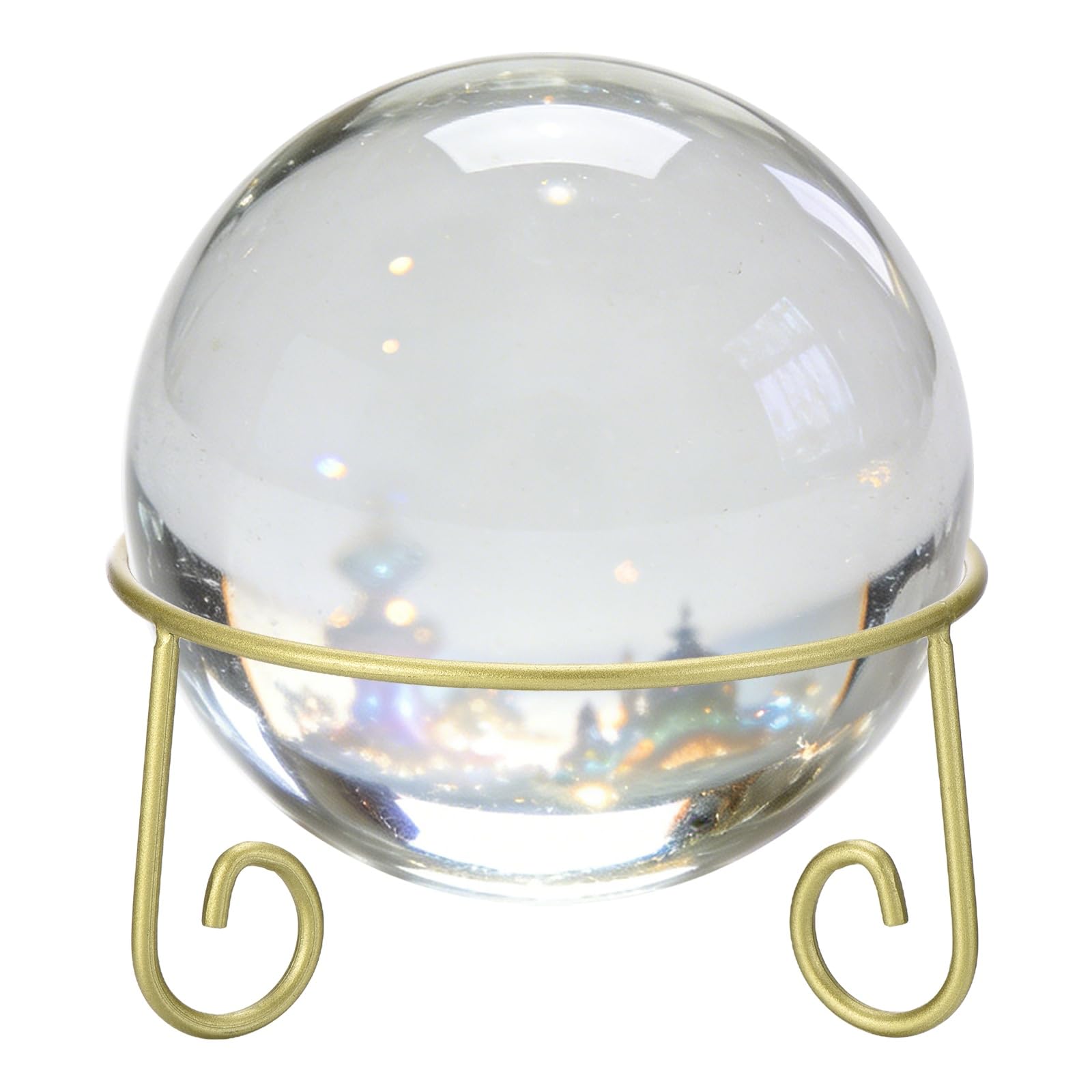 sourcing map Iron Metal Gazing Ball Stand, 16cm x 9cm(IDxH) Garden Crystal Ball Display Stand for 18-27cm Sphere Holder Plant or Flowerpot Holder Home Decoration for Yard Garden, Gold
