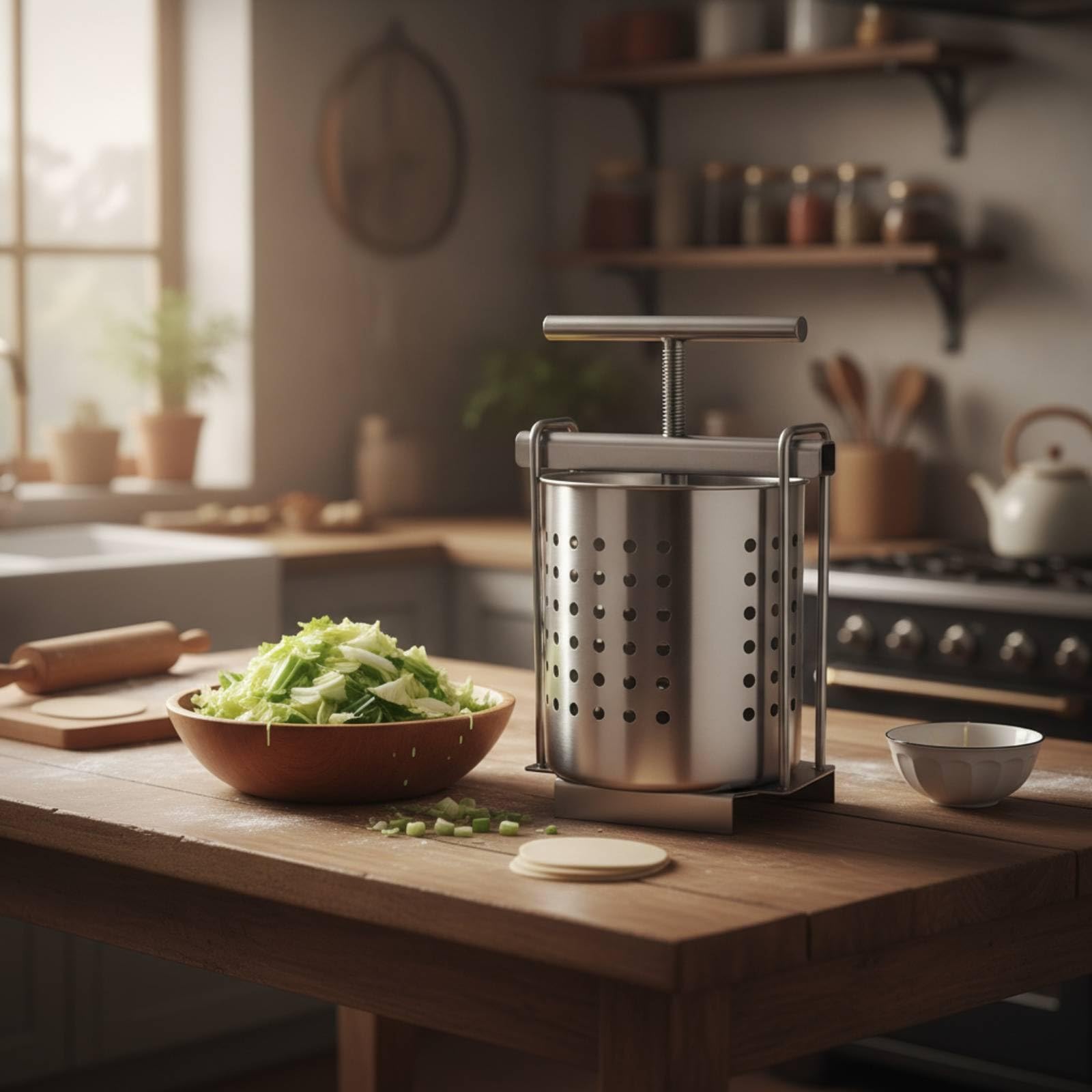 Exprimidor Verduras Manual Exprimidor Frutas Compacto para Cocineros, 1.5L