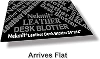 Vista 7 de Nekmit Esterilla protectora y secante para escritorio, de cuero, 34" x 16", Negro
