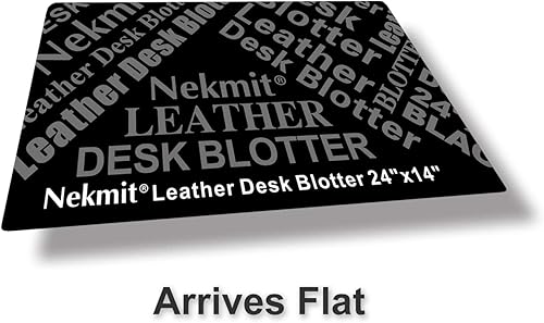 Miniatura 7 de Nekmit Esterilla protectora y secante para escritorio, de cuero, 34" x 16", Negro