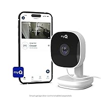 Vista 9 de Chamberlain myQ Smart Indoor Security Camera – 1080p HD Video, Night Vision, Motion Detection, Wi-Fi, Two-Way Audio, Smartphone Control, 2 Pack