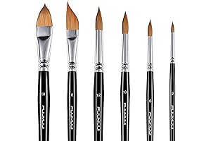 Pointed Rounds Cat Tongue Oval Wash Dagger Watercolor Brush Set