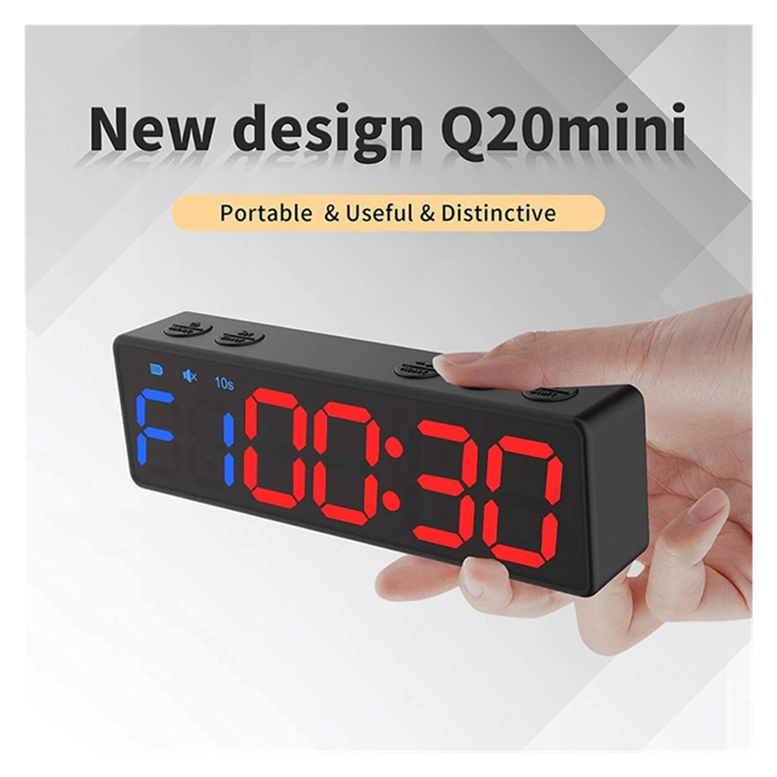 Timer da Palestra, Timer da palestra portatile timer a intervalli allenamento orologio fitness conto alla rovescia/su/cronometro timer fitness ricaricabile USB magnetico