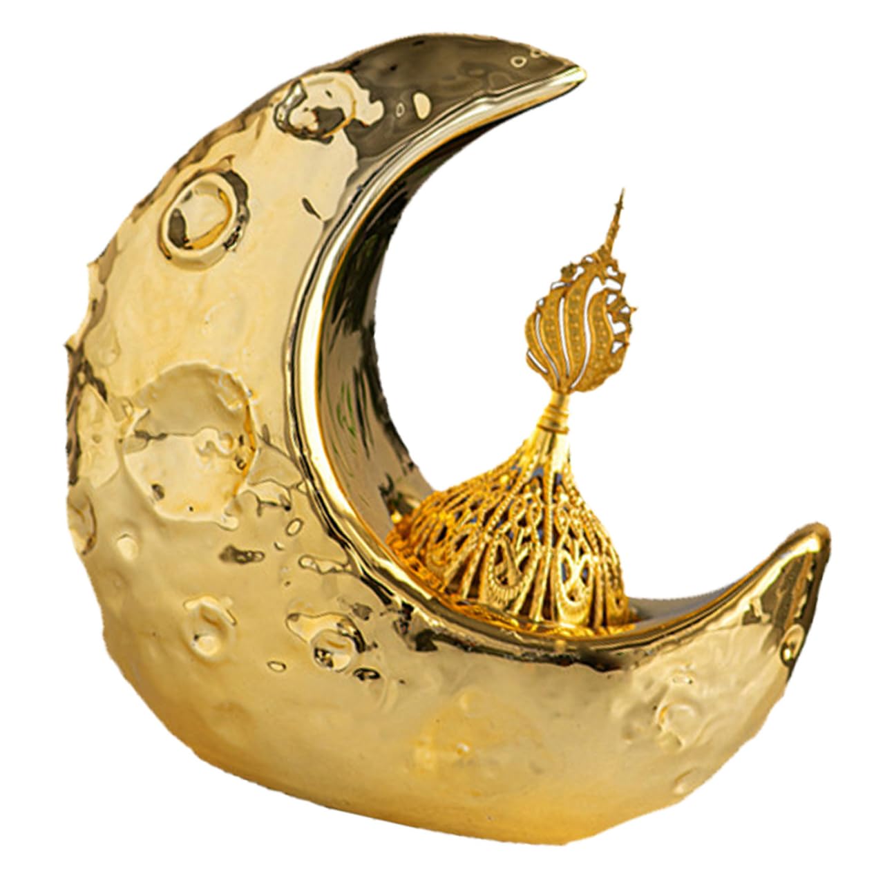 Ciieeo 4stücke Ramadan Räuchergefäß Eleganter Arabischer Weihrauchbrenner Mondform Vielseitig Einsetzbar Als Dekoratives Ornament Für Zuhause Und Büro Leicht Zu Reinigen Langlebig