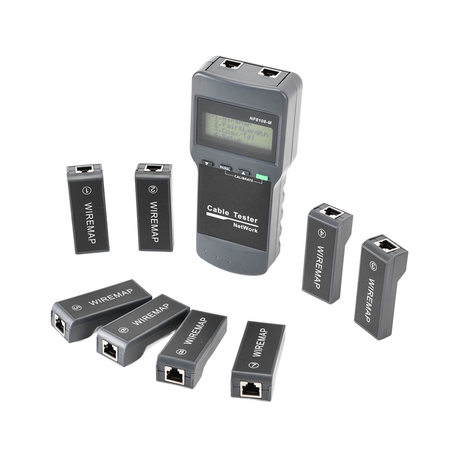 YWBL-WH Tester per Cavi di Rete RJ45 con Display LCD 8 unità Remote per Test di connettività con Punto di Interruzione di Lunghezza Strumento di Test Multifunzionale Professionale per Tecnici