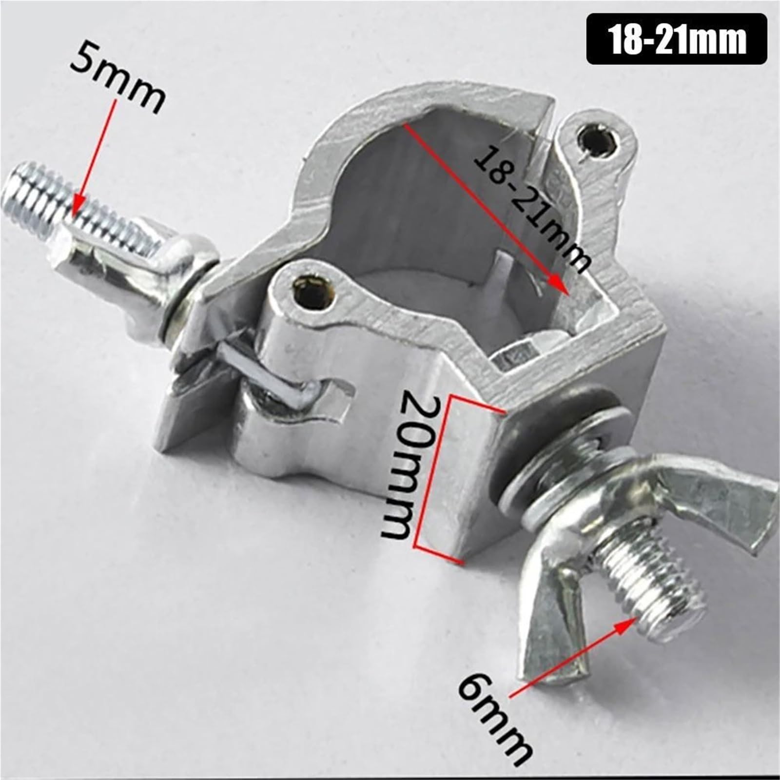 2 szt. Światło sceniczne ze stopu aluminium Zacisk kratownicowy Szybkozłączka Uchwyt zaciskowy 18-52 mm Haczyki do zawieszania lamp(18-21mmx2mm)