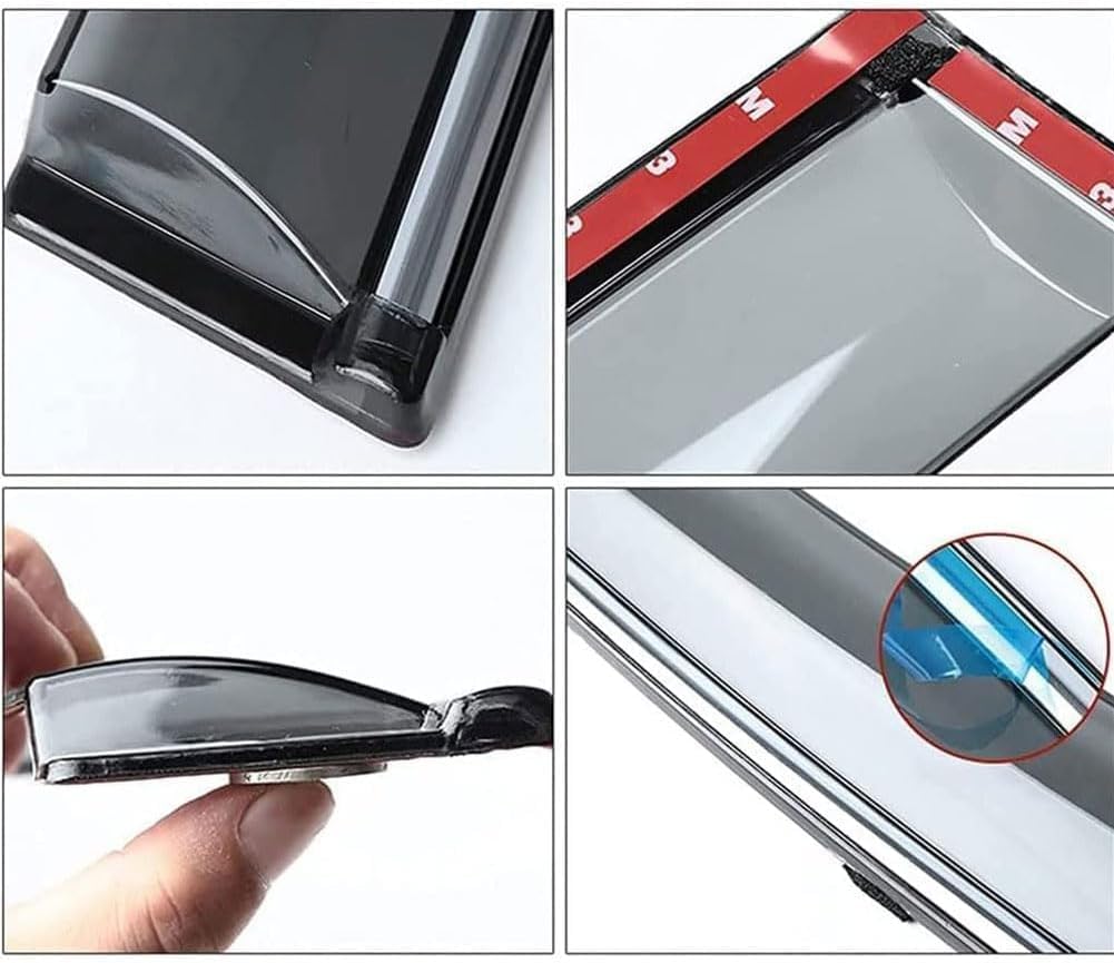 4 stuks auto windgeleiders voor Volvo XC90 SPA 2015, Auto Deflector Zijdeur Raam Vizier Winddicht Regen Guards Vent Cover, Voor Achterruit Sierstrips Shield