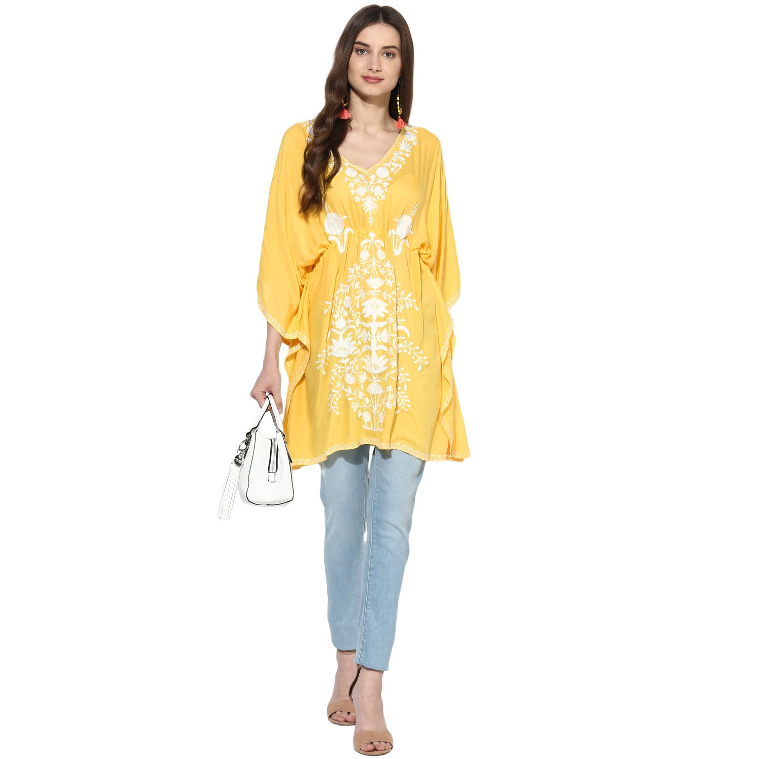 CRAFTBAZAR Kashmiri Embroidered Kaftan top.