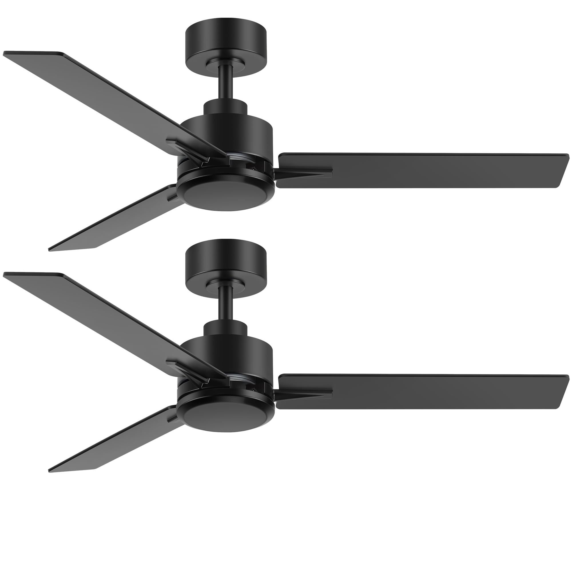Photo 1 of Breezary 2 Pack 48 Inch Ceiling Fans without Light Remote Control, 6-Speed, Quiet Reversible DC Motor, 3-Blade, Industrial Indoor/Outdoor Ceiling Fan No Light for Living Room Patio, Black