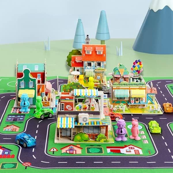 Miniatura 1 de Rompecabezas 3D rompecabezas para niños papel creativo 3D rompecabezas tridimensional escena de la ciudad montada para construir juguetes de
