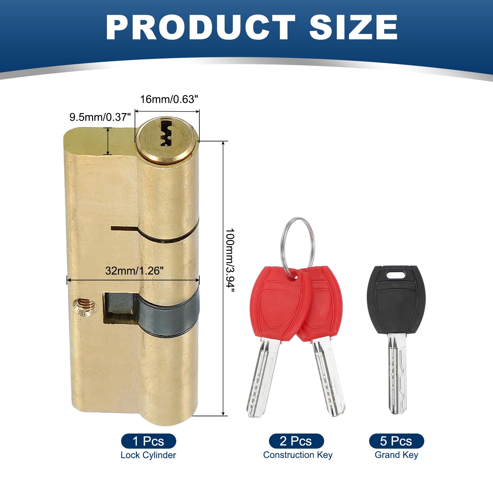 PATIKIL European Double Lock Cylinder - Image 2