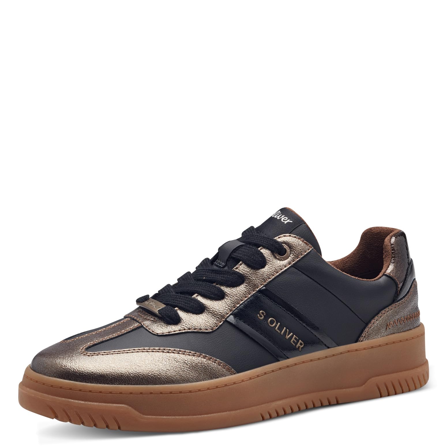 s.Oliver Women's 5-23623-43 Sneaker, Black (Black Comb), 3.5 UK