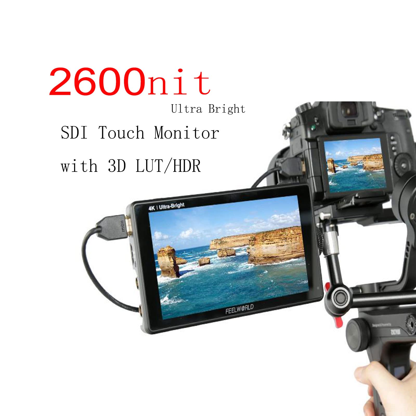 ★キニョネス★FEELWORLD★LUT6★2600nit★field FEELWORLD LUT6 6 Inch 2600nits HDR 3D LUT Touch Screen DSLR
