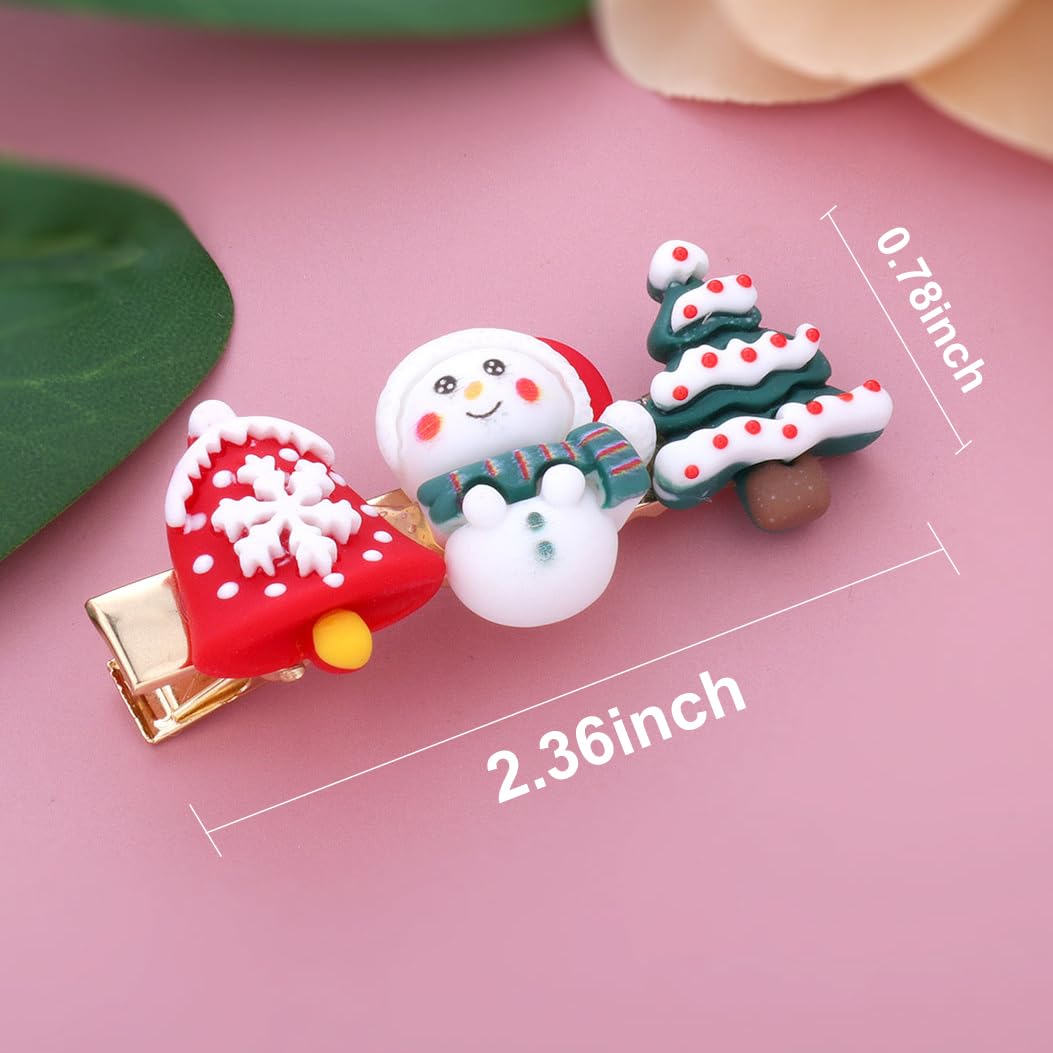 Christmas Hair Clips For Girls Santa Claus Hair Pins Snowman Reindeer Hair Barrettes Christmas Tree Hair Accessories For Women - Image 2