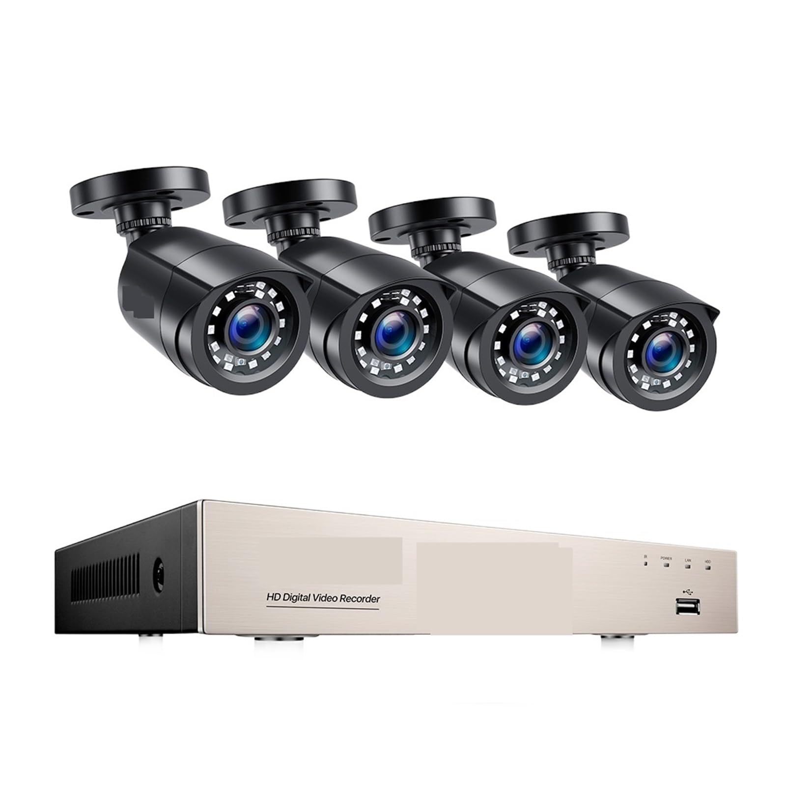 System kamer bezpieczeństwa 8-kanałowy system CCTV 1080P Zewnętrzny rejestrator wideo 5MP z kamerą bezpieczeństwa 2/4/6/8 sztuk 2MP System nadzoru wideo w dzień i w nocy(8CH DVR x 4 Cameras)