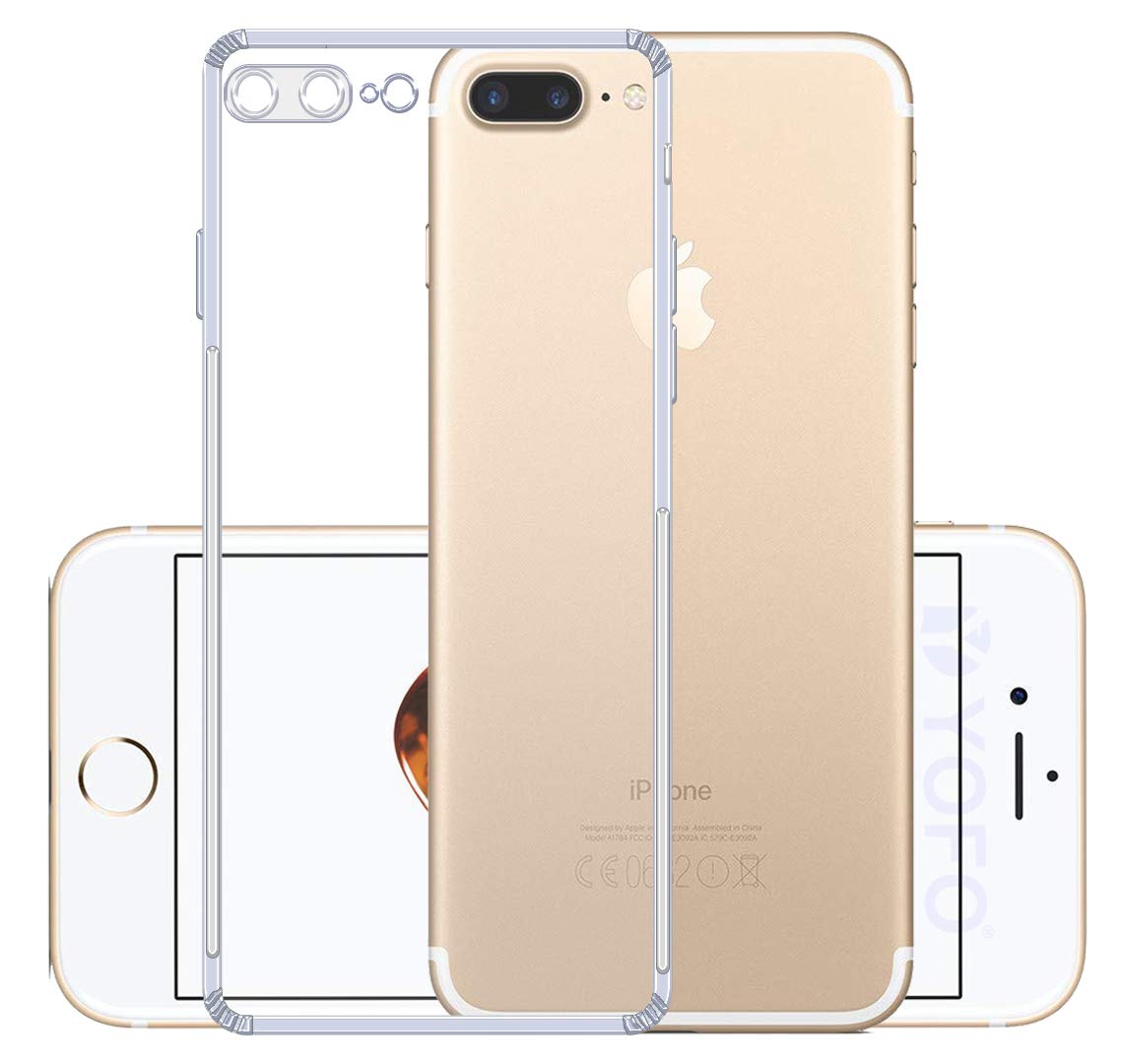 YOFO Silicon Back Cover for iPhone 7 Plus / 8 Plus (Transparent) Camera Protection with Dust Plug (B08VDQJ26R) Amazon Price History, Amazon Price Tracker