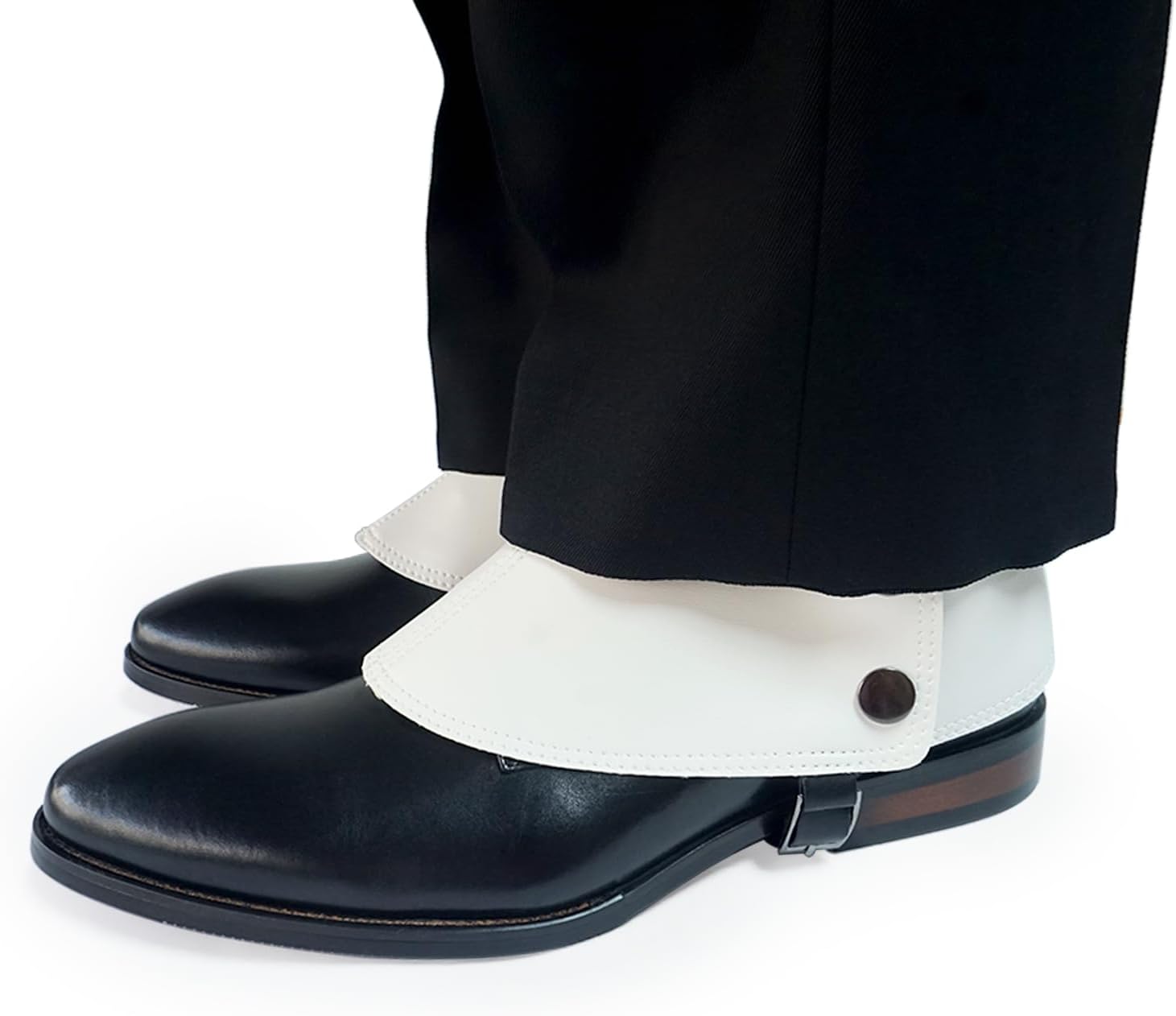 Men's Gangster Spats Roaring 20s Snap Spats for Men 1920s Accessories Vintage Shoes Covers (White) - Image 6